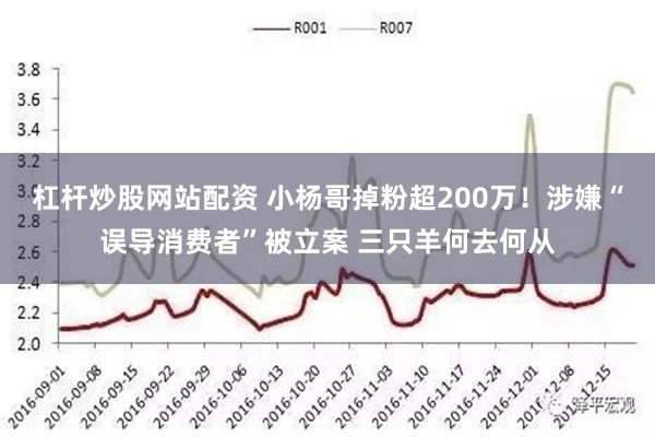 杠杆炒股网站配资 小杨哥掉粉超200万！涉嫌“误导消费者”被立案 三只羊何去何从