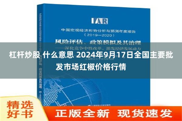 杠杆炒股 什么意思 2024年9月17日全国主要批发市场红椒价格行情