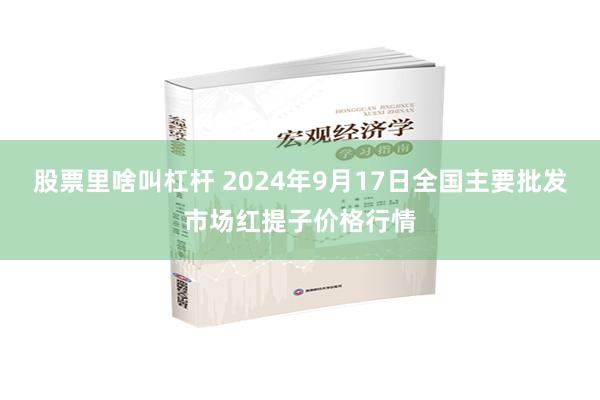 股票里啥叫杠杆 2024年9月17日全国主要批发市场红提子价格行情