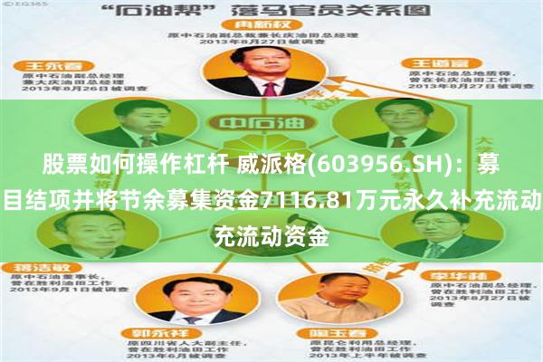 股票如何操作杠杆 威派格(603956.SH)：募投项目结项并将节余募集资金7116.81万元永久补充流动资金