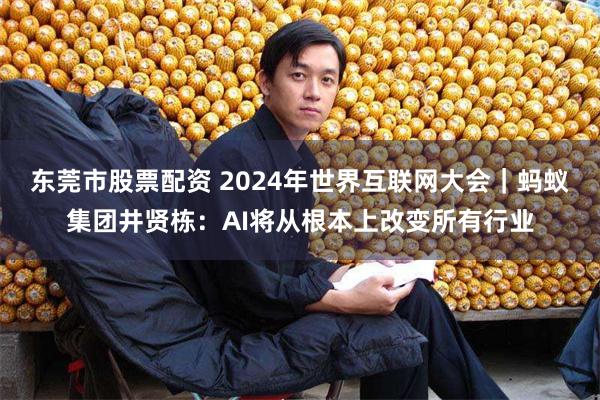 东莞市股票配资 2024年世界互联网大会｜蚂蚁集团井贤栋：AI将从根本上改变所有行业