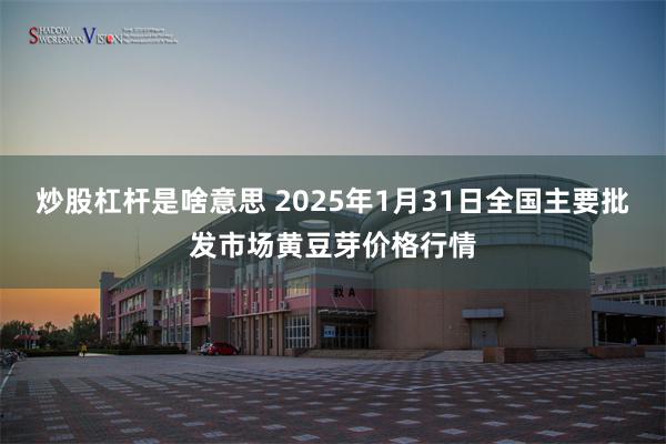 炒股杠杆是啥意思 2025年1月31日全国主要批发市场黄豆芽价格行情